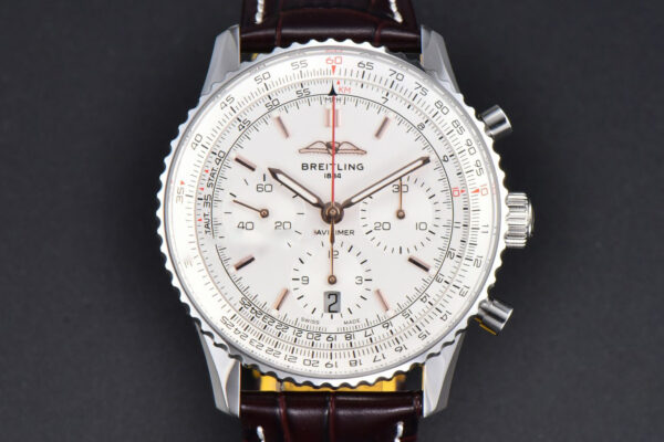 Navitimer B01 43mm BLSF White Dial Black Leather Strap A7750