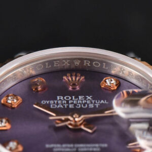 DateJust 28MM Ladies WF RG/SS Purple Dial Diamond Marker Jubilee Bracelet A2236 - Image 13