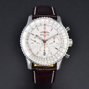 Navitimer B01 43mm BLSF White Dial Black Leather Strap A7750 - Image 17