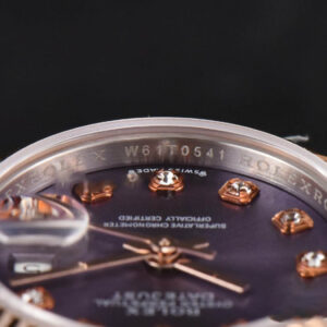 DateJust 28MM Ladies WF RG/SS Purple Dial Diamond Marker Jubilee Bracelet A2236 - Image 14
