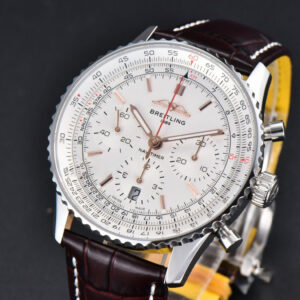 Navitimer B01 43mm BLSF White Dial Black Leather Strap A7750 - Image 18