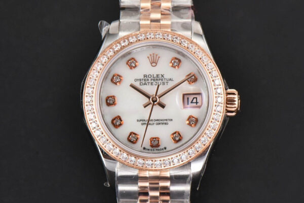 DateJust 28MM Ladies WF RG/SS Diamond MOP Dial Diamond Marker Jubilee Bracelet A2236