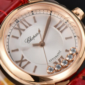 Happy Sport Automatic RG 33mm HWF White Dial Red Leather Starp A2892 - Image 12