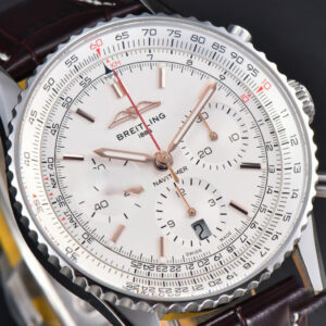 Navitimer B01 43mm BLSF White Dial Black Leather Strap A7750 - Image 26