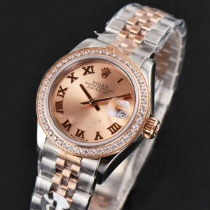 DateJust 28MM Ladies WF RG/SS Diamond RG Dial Roma Marker Jubilee Bracelet A2236 - Image 4