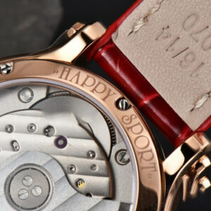 Happy Sport Automatic RG 33mm HWF White Dial Red Leather Starp A2892 - Image 26