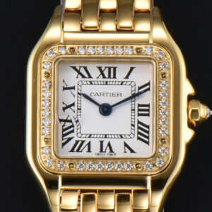 Panthère Secrete Ladies 22mm YG BVF White Dial Diamond Bezel YG Bracelet Ronda Quartz