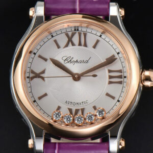 Happy Sport Automatic RG/SS 33mm HWF White Dial Grape Leather Starp A2892 - Image 2