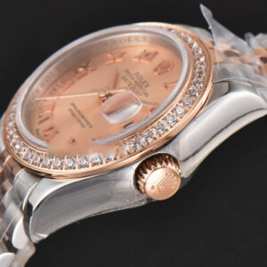 DateJust 28MM Ladies WF RG/SS Diamond RG Dial Roma Marker Jubilee Bracelet A2236 - Image 10