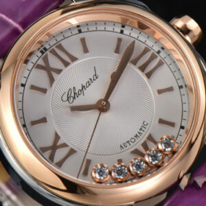 Happy Sport Automatic RG/SS 33mm HWF White Dial Grape Leather Starp A2892 - Image 16