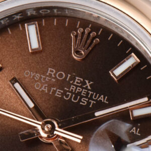 DateJust 28MM Ladies WF RG/SS Smooth Bezel Brown Dial Jubilee Bracelet A2236 - Image 3
