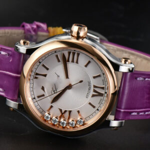 Happy Sport Automatic RG/SS 33mm HWF White Dial Grape Leather Starp A2892 - Image 19