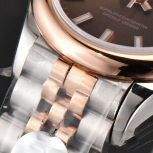 DateJust 28MM Ladies WF RG/SS Smooth Bezel Brown Dial Jubilee Bracelet A2236 - Image 8