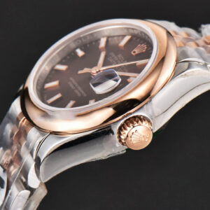 DateJust 28MM Ladies WF RG/SS Smooth Bezel Brown Dial Jubilee Bracelet A2236 - Image 9