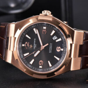 Overseas 47040 MKF 42MM RG Brown Dial Leather Strap 9015 - Image 6