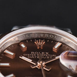 DateJust 28MM Ladies WF RG/SS Smooth Bezel Brown Dial Jubilee Bracelet A2236 - Image 11