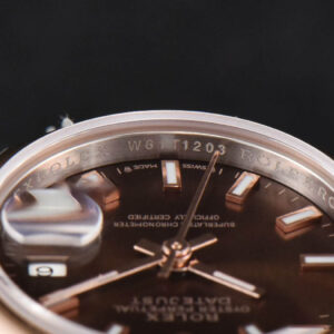 DateJust 28MM Ladies WF RG/SS Smooth Bezel Brown Dial Jubilee Bracelet A2236 - Image 12