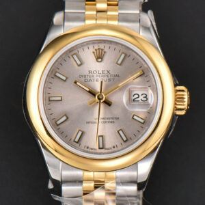 DateJust 28MM Ladies WF YG/SS Smooth Bezel Silver Dial Jubilee Bracelet A2236