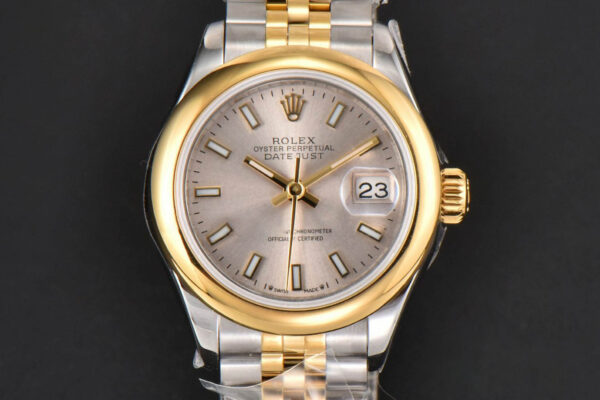 DateJust 28MM Ladies WF YG/SS Smooth Bezel Silver Dial Jubilee Bracelet A2236