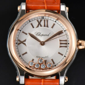 Happy Sport Automatic RG/SS 33mm HWF White Dial Orange Leather Starp A2892