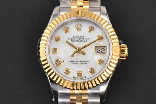 DateJust 28MM Ladies WF YG/SS MOP Dial Diamond Marker Jubilee Bracelet A2236
