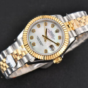 DateJust 28MM Ladies WF YG/SS MOP Dial Diamond Marker Jubilee Bracelet A2236 - Image 2