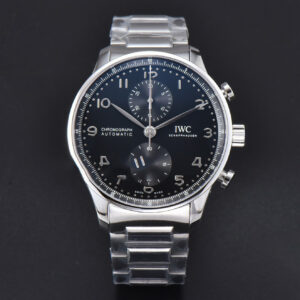 Portuguese IW371609 ZF 41MM Black Dial SS Bracelet A96355 - Image 6