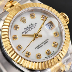 DateJust 28MM Ladies WF YG/SS MOP Dial Diamond Marker Jubilee Bracelet A2236 - Image 11
