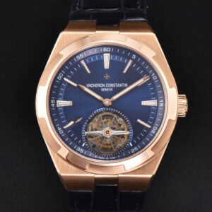 Overseas Tourbillon 6000V 42.5mm RG BBRF Blue Dial Black Leather Strap Tourb