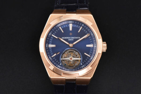 Overseas Tourbillon 6000V 42.5mm RG BBRF Blue Dial Black Leather Strap Tourb