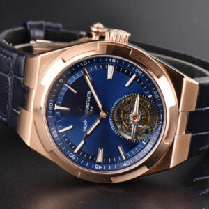 Overseas Tourbillon 6000V 42.5mm RG BBRF Blue Dial Black Leather Strap Tourb - Image 5