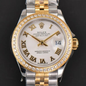 DateJust 28MM Ladies WF YG/SS Diamond White Dial Roma Marker Jubilee Bracelet A2236