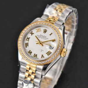 DateJust 28MM Ladies WF YG/SS Diamond White Dial Roma Marker Jubilee Bracelet A2236 - Image 2
