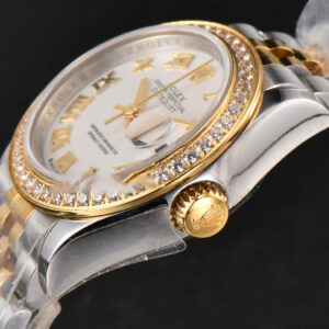 DateJust 28MM Ladies WF YG/SS Diamond White Dial Roma Marker Jubilee Bracelet A2236 - Image 9