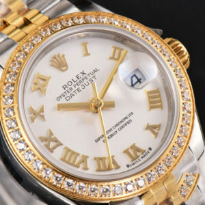 DateJust 28MM Ladies WF YG/SS Diamond White Dial Roma Marker Jubilee Bracelet A2236 - Image 10