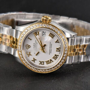 DateJust 28MM Ladies WF YG/SS Diamond White Dial Roma Marker Jubilee Bracelet A2236 - Image 13