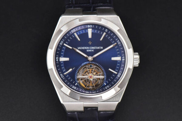 Overseas Tourbillon 6000V 42.5mm BBRF Blue Dial Blue Leather Strap Tourb