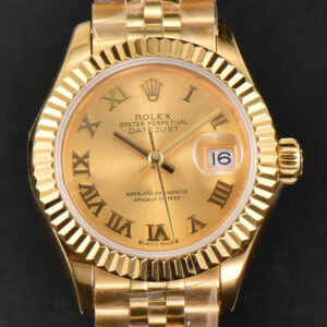 DateJust 28MM Ladies WF YG Gold Dial Roma Marker Jubilee Bracelet A2236