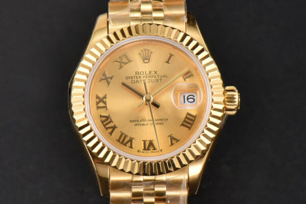 DateJust 28MM Ladies WF YG Gold Dial Roma Marker Jubilee Bracelet A2236