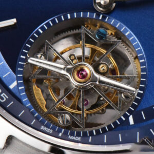 Overseas Tourbillon 6000V 42.5mm BBRF Blue Dial Blue Leather Strap Tourb - Image 4