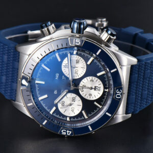 Chronomat B01 42mm BLSF Blue Bezel Blue Dial White Subdial White Rubber Strap 7750 - Image 11