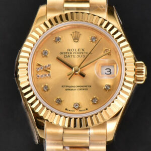 DateJust 28MM Ladies WF YG Gold Dial Diamond Marker Jubilee Bracelet A2236
