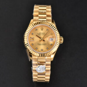 DateJust 28MM Ladies WF YG Gold Dial Diamond Marker Jubilee Bracelet A2236 - Image 2