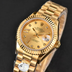 DateJust 28MM Ladies WF YG Gold Dial Diamond Marker Jubilee Bracelet A2236 - Image 4