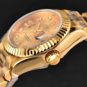 DateJust 28MM Ladies WF YG Gold Dial Diamond Marker Jubilee Bracelet A2236 - Image 11