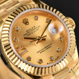 DateJust 28MM Ladies WF YG Gold Dial Diamond Marker Jubilee Bracelet A2236 - Image 12