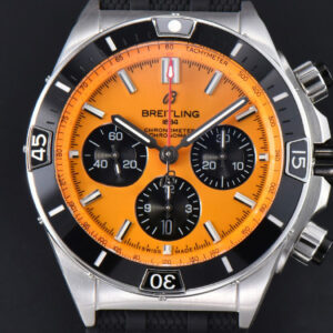 Chronomat B01 42mm BLSF Black Bezel Orange Dial Black Subdial Rubber Strap 7750 - Image 3
