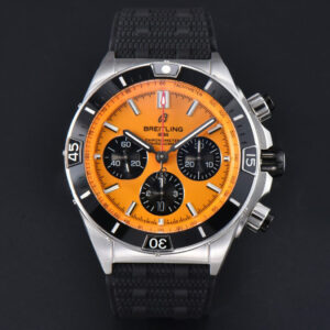 Chronomat B01 42mm BLSF Black Bezel Orange Dial Black Subdial Rubber Strap 7750