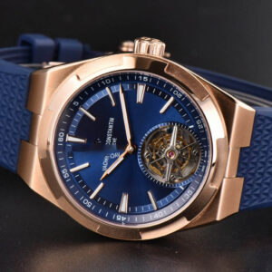 Overseas Tourbillon 6000V 42.5mm RG BBRF Blue Dial Blue Rubber Strap Tourb - Image 4