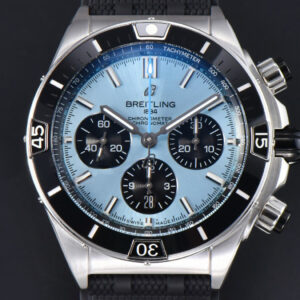 Chronomat B01 44mm BLSF Black Bezel Blue Dial Black Subdial Rubber Strap 7750
